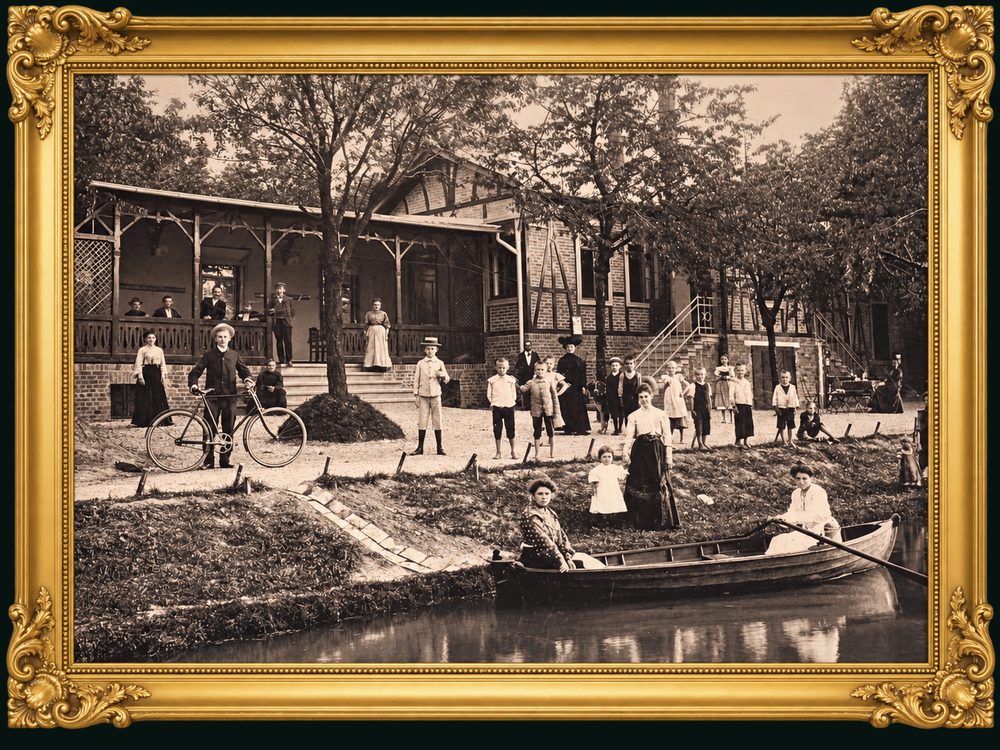 Gemälde des Gondelteichs um 1905